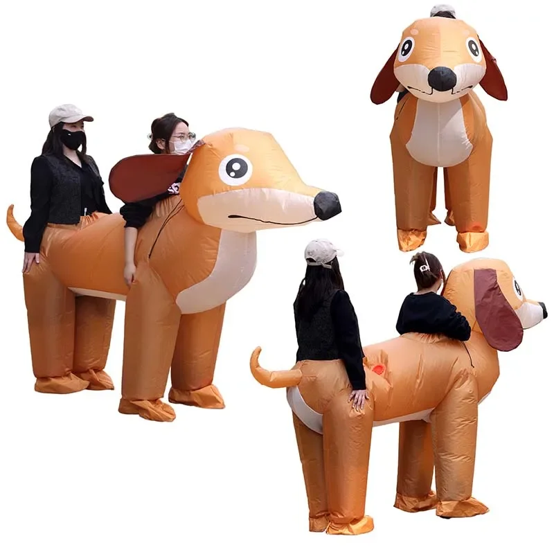 Anime Cosplay Couple - Adult Couple Double Inflatable Dog Costume