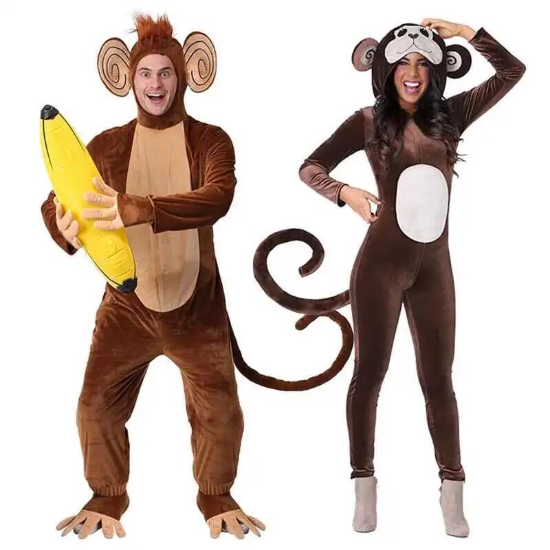 New Brown Monkey Onesie Pajama - Anime Cosplay Jumpsuit 评论和价格
