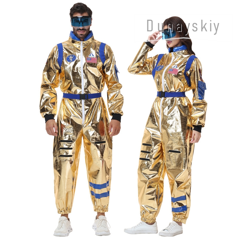 Shiny Metallic Gold Astronaut  - Anime Cosplay Couple 评论和价格