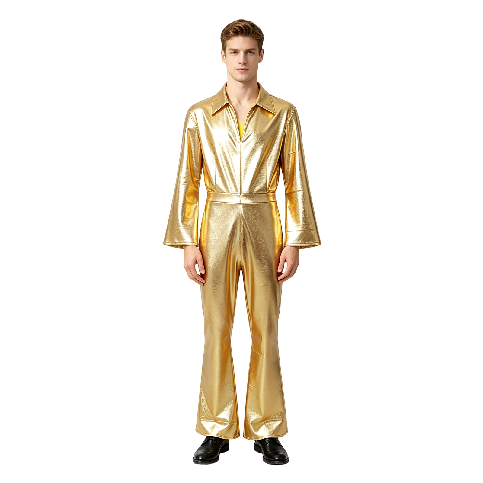 Gold Metallic Shiny Jumpsuit H - Anime Cosplay Jumpsuit 评论和价格